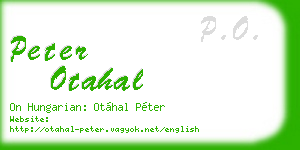 peter otahal business card