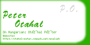 peter otahal business card